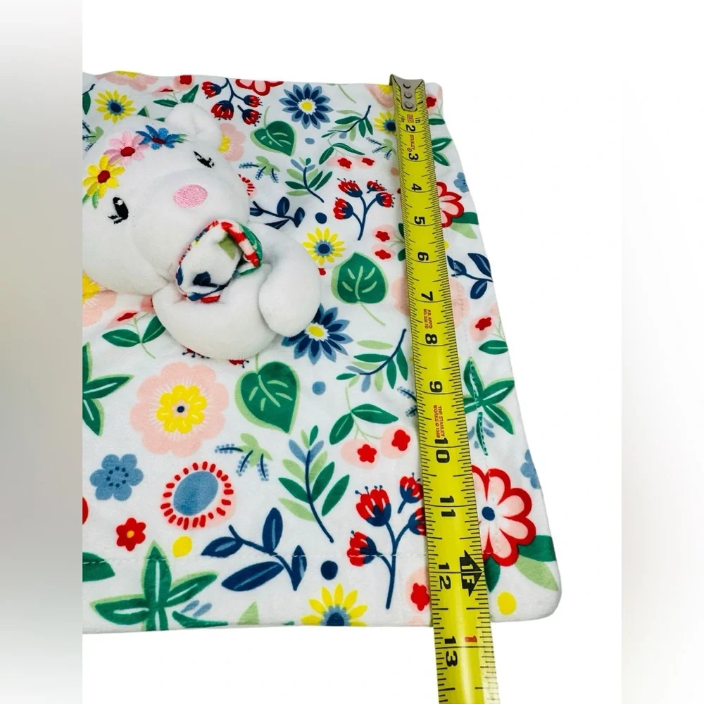 Baby Essentials Bear Lovey Security Blanket Multicolor Flowers 2022 13” - Picture 6 of 6